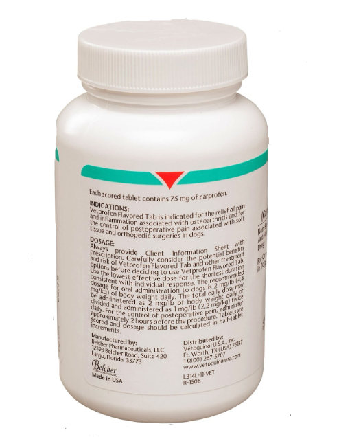 Vetprofen (Carprofen) 75mg Flavored Tablets