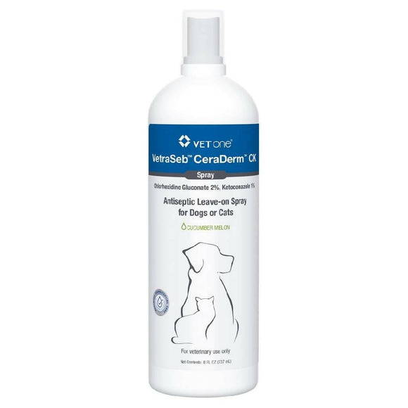 VetraSeb CeraDerm CK Antiseptic Spray for Cats & Dogs (8 oz)