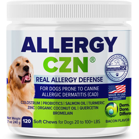 VETRIMAX Allergy CZN Bacon Flavored Supplement for Dogs 120 count - Dog Immune & Allergy Supplements 1