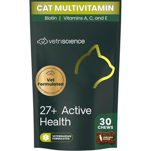 VetriScience 27+ Active Health NuCat MultiVitamin Chews for Cats (30 Soft Chews) - Cat Supplements & Vitamins 1