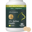 VetriScience 27+ Active Health NuCat Multivitamin Tablets for Cats (90 Chewable Tablets) - Cat Vitamins & Supplements 1