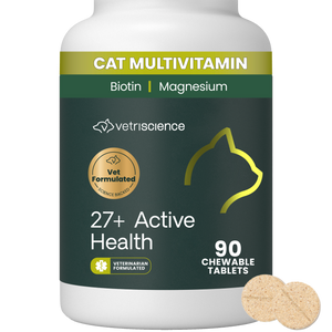 VetriScience 27+ Active Health NuCat Multivitamin Tablets for Cats (90 Chewable Tablets) - Cat Vitamins & Supplements 1