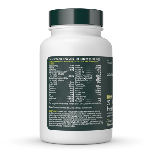 VetriScience 27+ Active Health NuCat Multivitamin Tablets for Cats (90 Chewable Tablets) - Cat Vitamins & Supplements 9
