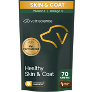 VetriScience Derma Strength Skin & Coat Supplement for Dogs (70 soft chews) - Dog Supplements & Vitamins 1