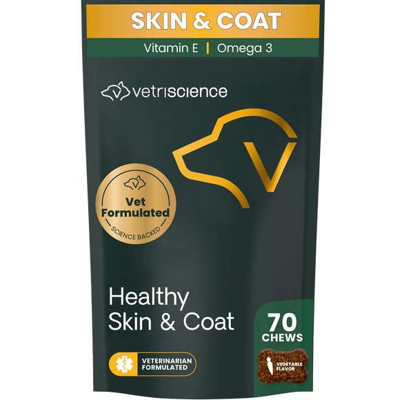VetriScience Derma Strength Skin & Coat Supplement for Dogs (70 soft chews) - Dog Supplements & Vitamins 1
