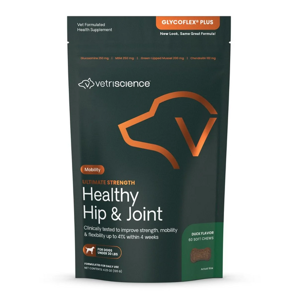 VetriScience GlycoFlex Plus for Small Dogs (60 chews) Duck Flavor - Pet Vitamins & Supplements 1