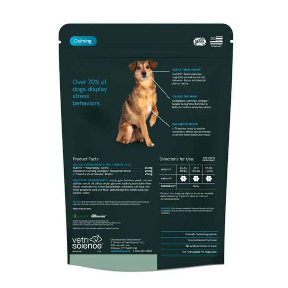 VetriScience Golden Years Calm & Confident Behavior Chew Supplement for Senior Dogs (60 chews) - Dog Supplements &