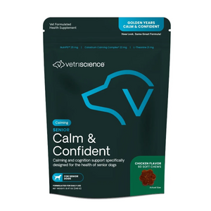 VetriScience Golden Years Calm & Confident Behavior Chew Supplement for Senior Dogs (60 chews) - Dog Supplements &