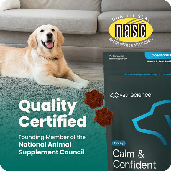 VetriScience Golden Years Calm & Confident Behavior Chew Supplement for Senior Dogs (60 chews) - Dog Supplements &