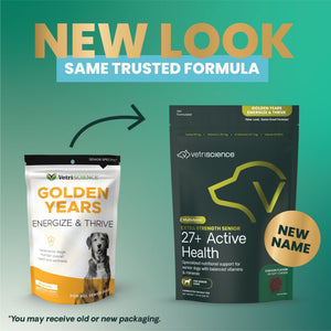 VetriScience Golden Years Energize and Thrive Multivitamin for Senior Dogs (60 soft chews) - Dog Supplements & Vitamins