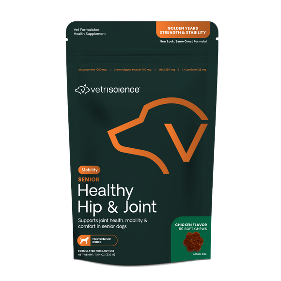 VetriScience Golden Years Strength and Stability Joint Support for Senior Dogs (60 soft chews) - Dog Supplements &