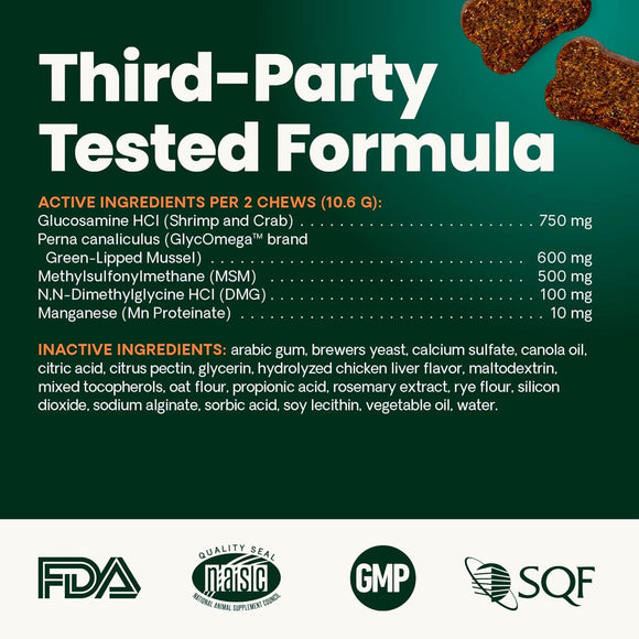 VetriScience Healthy Hip & Joint Chews for Dogs Chicken Flavor (120 Soft Chews) - Dog Supplements & Vitamins 8
