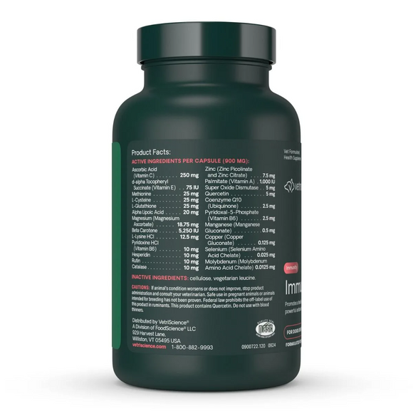 VetriScience Immune Plus for Dogs - Over 30lbs (120 capsules) - Dog Supplements & Vitamins 15