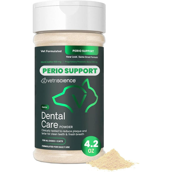 VetriScience Perio Support Powder Dental Supplement for Cats & Dogs - Dog Supplements & Vitamins 1