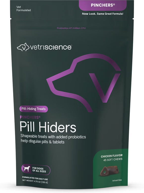 VetriScience Pinchers X-Large Pill Hiding Treats for Dogs Chicken Flavor - Dog & Cat Digestive & Probiotics Supplements