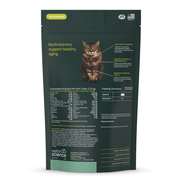 VetriScience Seninior 27+ Active Health NuCat Senior Multivitamin for Cats (30 soft chews) - 3