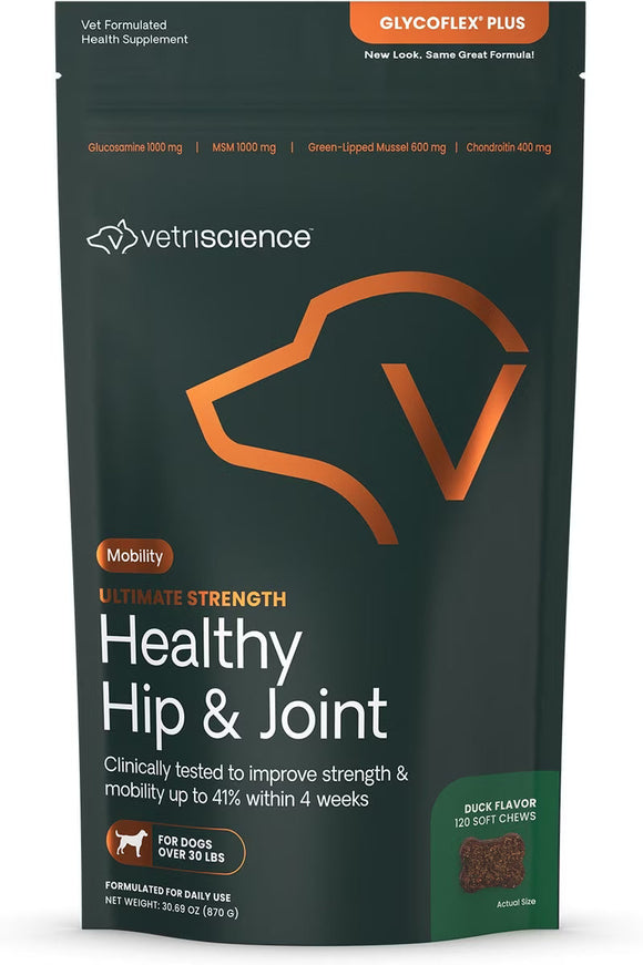 VetriScience GlycoFlex Plus Soft Chews for Dogs Duck Flavor - 120 chews - Dog Vitamins & Supplements 4