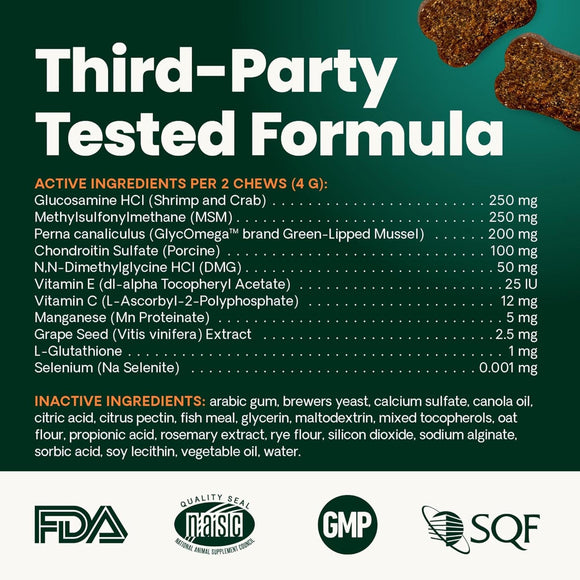 VetriScience Ultimate Strength Healthy Hip & Joint GlycoFlex Plus Chews for Cats (30 Soft Chews) - Cat Vitamins &