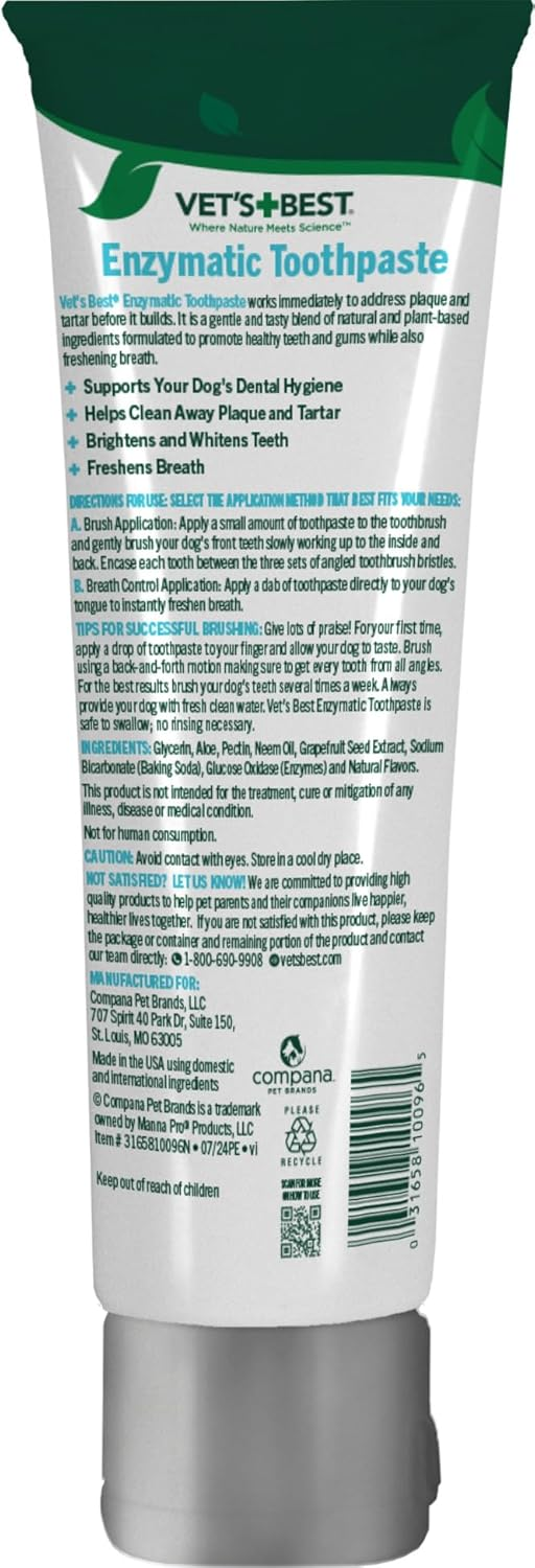 Vet’s Best Enzymatic Toothpaste Fresh Breath Dental Gel For Dogs (3.5 oz) - Dog Dental Care 9