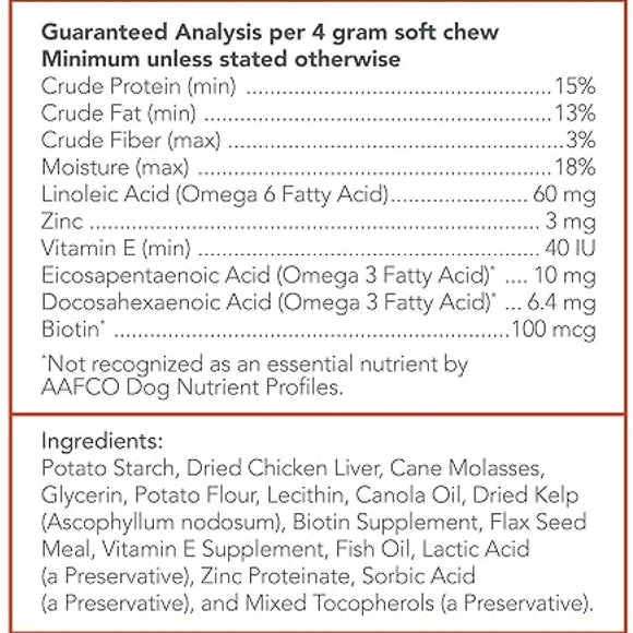 Vet’s Best Skin & Coat Chews Supplement for Dogs (30 soft chews) - Dog Vitamins & Supplements 4
