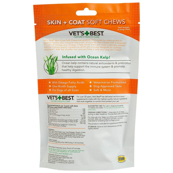 Vet’s Best Skin & Coat Chews Supplement for Dogs (30 soft chews) - Dog Vitamins & Supplements 2