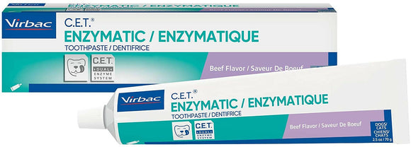 Virbac C.E.T. Enzymatic Toothpaste for Dogs & Cats 2.5 oz - Beef - Dog Dental Care 10