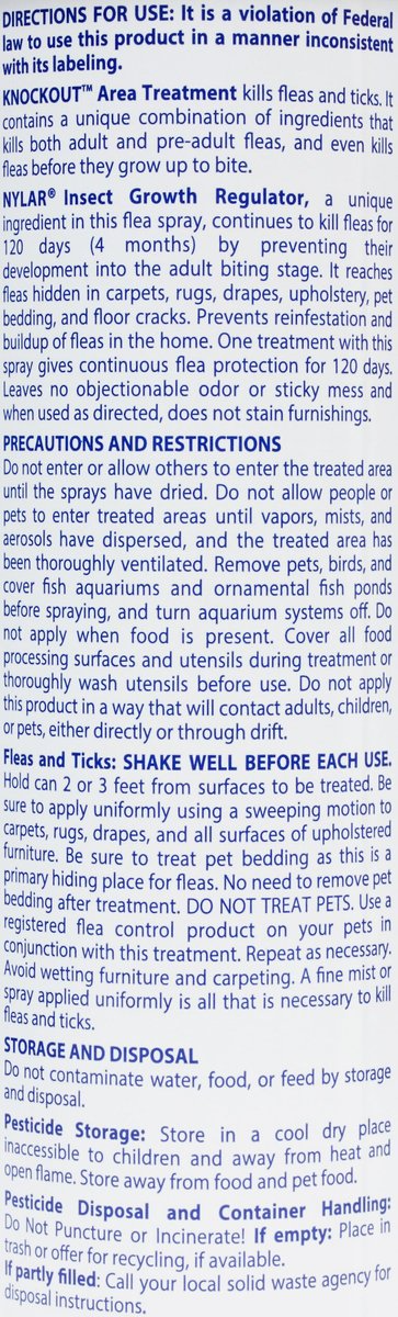 Virbac Knockout Area Treatment (14 oz) - Pet Flea & Tick Control 3