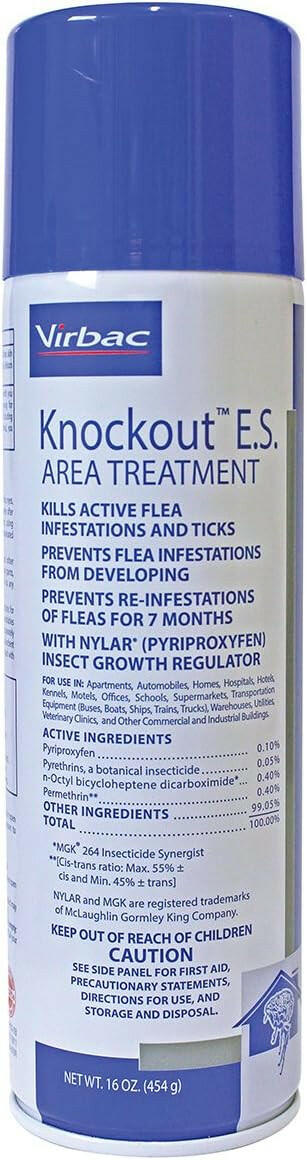 Virbac Knockout E.S. Area Treatment Carpet Spray (16 oz) - Pet Flea & Tick Control 1