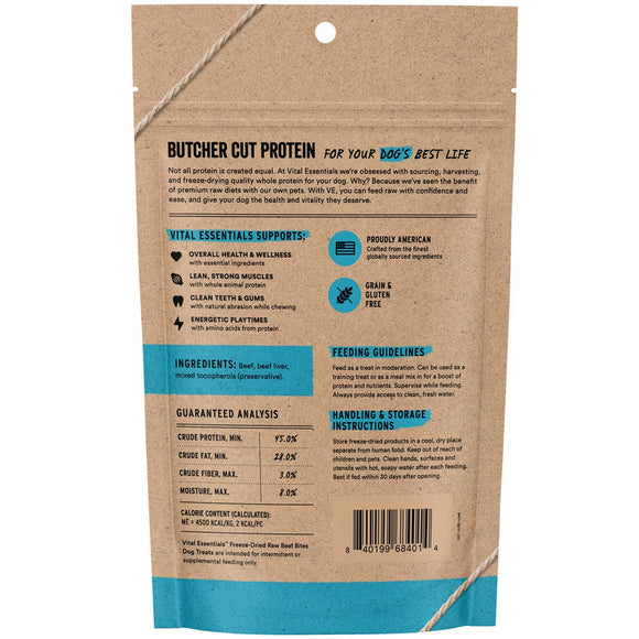 Vital Essentials Freeze-Dried Beef Bites Treats for Dogs - Dog Treats 2