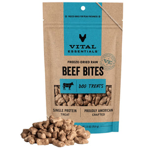 Vital Essentials Freeze-Dried Beef Bites Treats for Dogs - Dog Treats 1