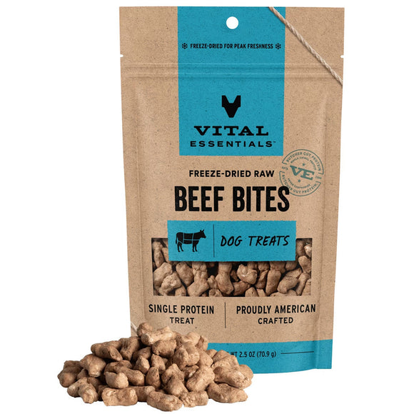 Vital Essentials Freeze-Dried Beef Bites Treats for Dogs - Dog Treats 1