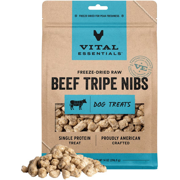 Vital Essentials Freeze-Dried Beef Tripe Nibs Treats for Dogs 14-oz - Dog Treats 1