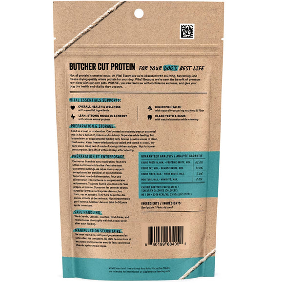 Vital Essentials Freeze-Dried Bully Sticks Dog Treats 1.4-oz - Dog Treats 2