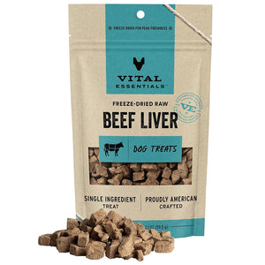 Vital Essentials Freeze-Dried Raw Beef Liver Treats For Dogs - 2.1 oz bag - Dog Treats 1