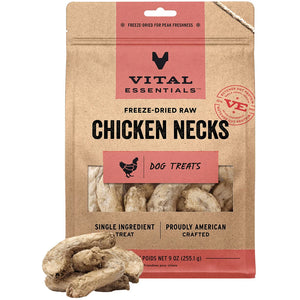 Vital Essentials Freeze-Dried Raw Chicken Necks Dog Treats 9-oz - Dog Treats 1