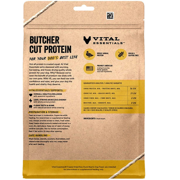 Vital Essentials Freeze-Dried Raw Duck Hearts Dog Treats 10-oz - Dog Treats 2