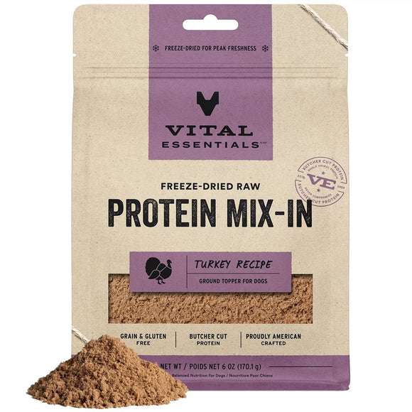 Vital Essentials Freeze-Dried Raw Protein Mix-In Ground Topper for Dogs - 18-oz / Turkey - Dog Treats 10