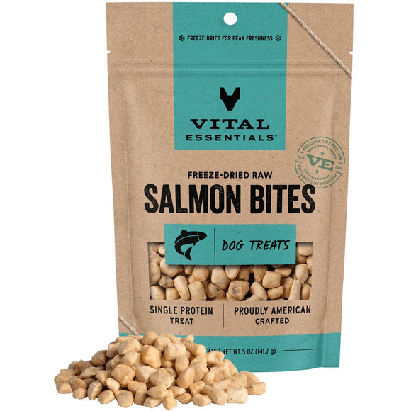Vital Essentials Freeze-Dried Raw Salmon Bites Treats for Dogs 5-oz - Dog Treats 1