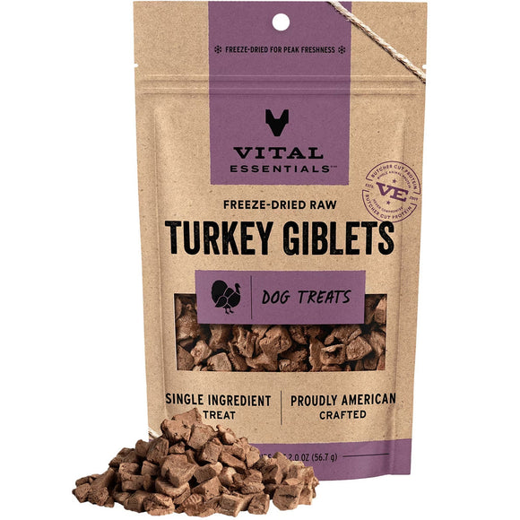 Vital Essentials Freeze-Dried Turkey Giblets Treats for Dogs 2-oz - Dog Treats 1
