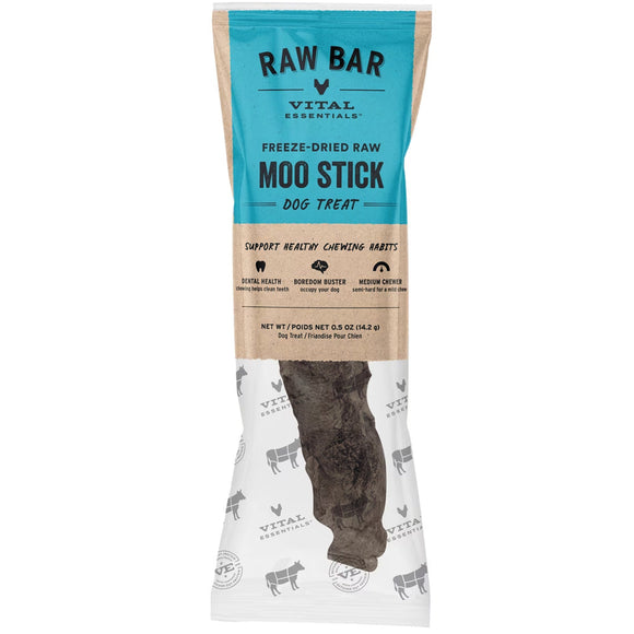 Vital Essentials Raw Bar Single Ingredient Freeze-Dried Dog 1-count - Moo Stick - Dog Treats 17