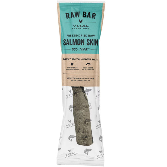 Vital Essentials Raw Bar Single Ingredient Freeze-Dried Dog 1-count - Salmon Skin - Dog Treats 33