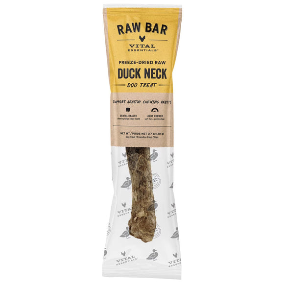 Vital Essentials Raw Bar Single Ingredient Freeze-Dried Dog 1-count - Duck Neck - Dog Treats 9