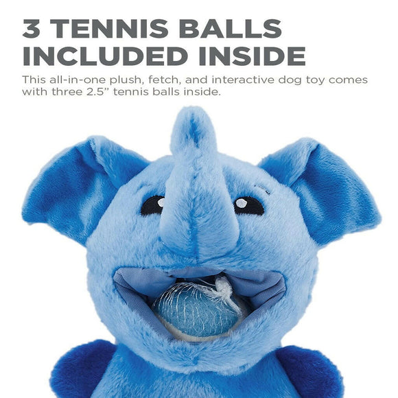 Outward Hound Ball Hogz Elephant Hide and Seek Dog Toy with Tennis Balls