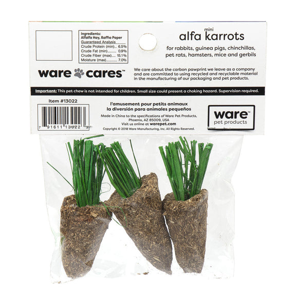 Ware Mini Alfa Karrots Chew Treat for Small Animals