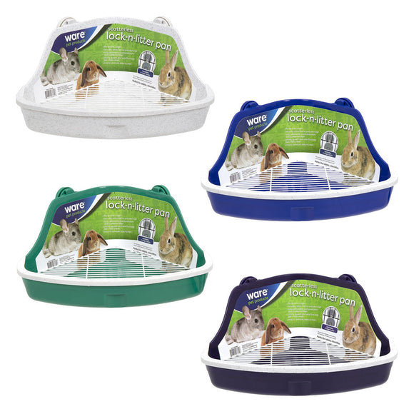 Ware Scatterless Lock-N-Litter Pan for Small Animals, Color Varies