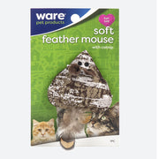 Ware Soft Feather Mouse with Catnip Cat Toy, 1 count