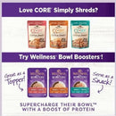 Wellness Bowl Boosters Shreds Flaked Salmon & Tuna with Broth Cat Food Topper (1.75 oz x 12 pouches)