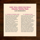 Wellness CORE Grain-Free Small Breed Mini Meals Chunky Wet Dog Food Variety Pack (3 oz x 12 pouches)