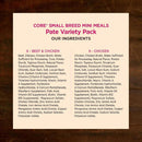 Wellness CORE Grain-Free Small Breed Mini Meals Pate Wet Dog Food Variety Pack (3 oz x 12 pouches)