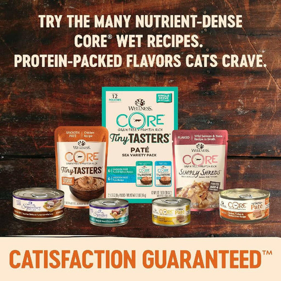 Wellness CORE Tiny Tasters Grain-Free Smooth Pate Tuna Wet Food for Cats (1.75 oz x 12 pouches)